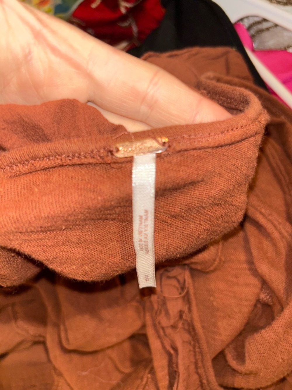 Free People Ruffle Distressed Deep-V Women’s Tank Top - Picture 3 of 3